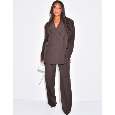 Blazer oversize à fentes sur les côtés