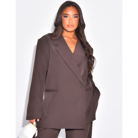 Blazer oversize à fentes sur les côtés