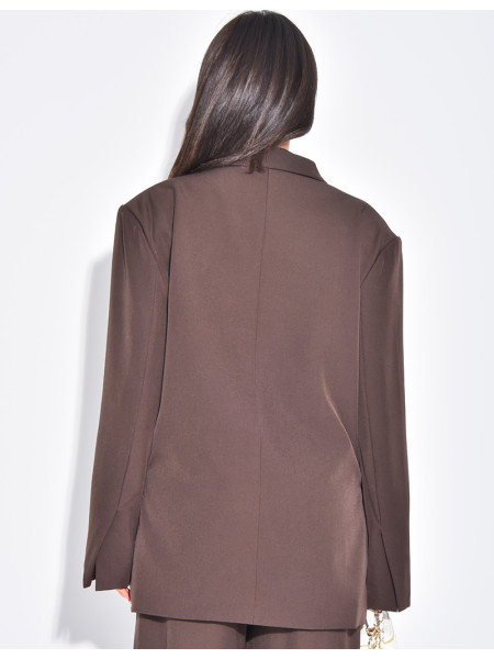 Blazer oversize à fentes sur les côtés