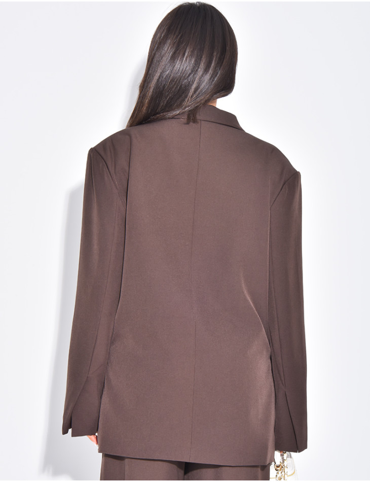 Blazer oversize à fentes sur les côtés