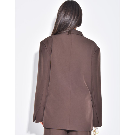 Blazer oversize à fentes sur les côtés