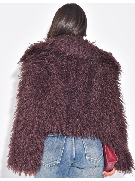 Kurzer Mantel mit flauschigem Fell