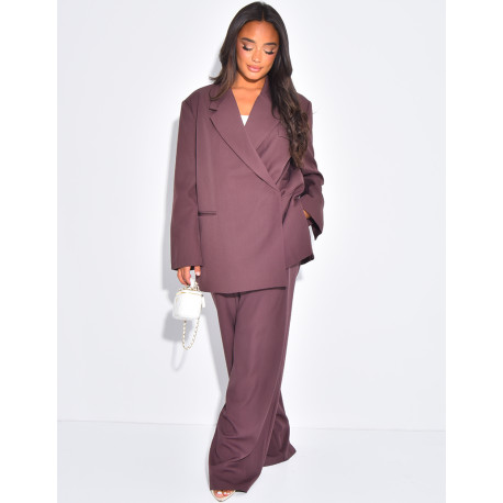 Blazer oversize à fentes sur les côtés