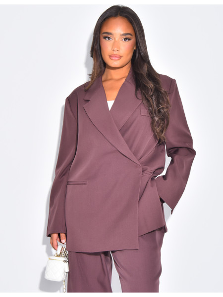 Blazer oversize à fentes sur les côtés