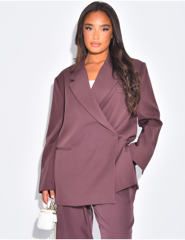 Blazer oversize à fentes sur les côtés