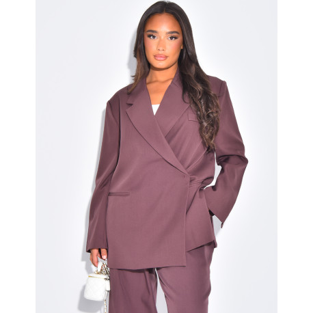 Blazer oversize à fentes sur les côtés