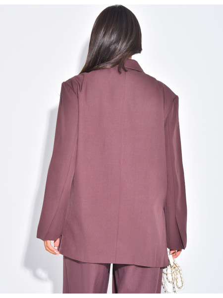 Blazer oversize à fentes sur les côtés