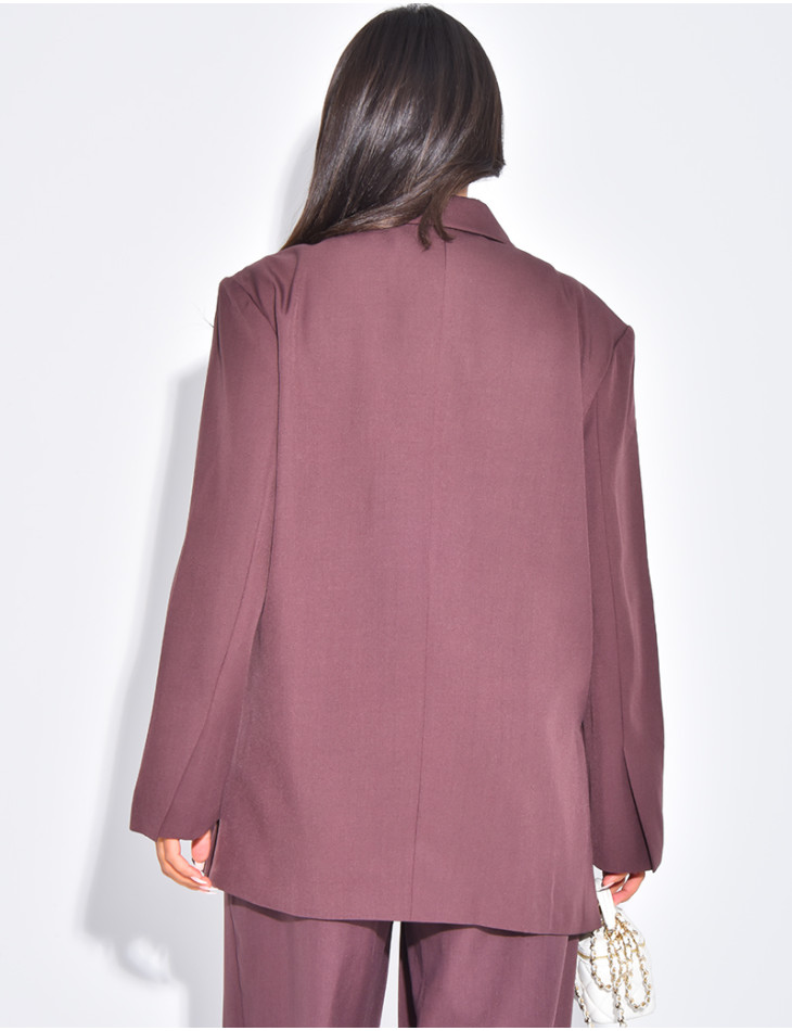 Blazer oversize à fentes sur les côtés