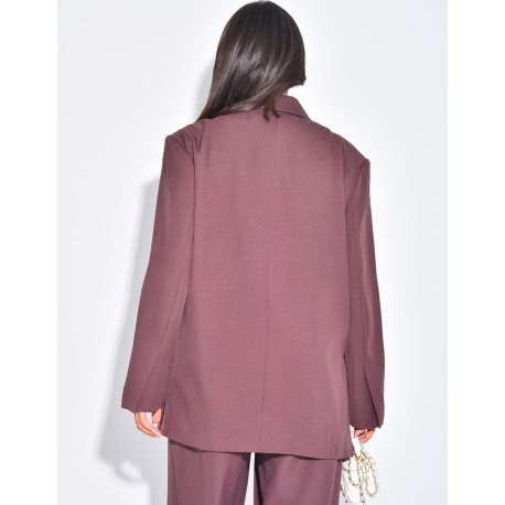 Blazer oversize à fentes sur les côtés