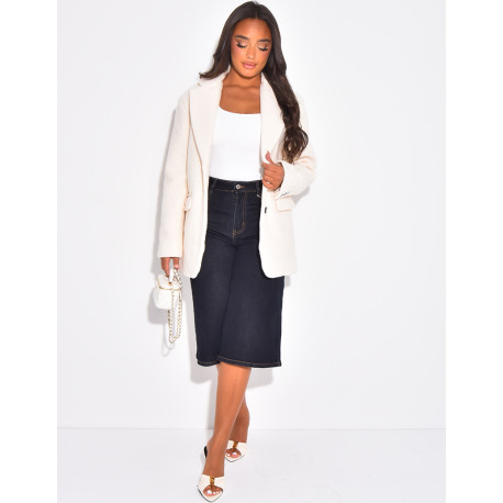 Oversized blazer in premium curly wool