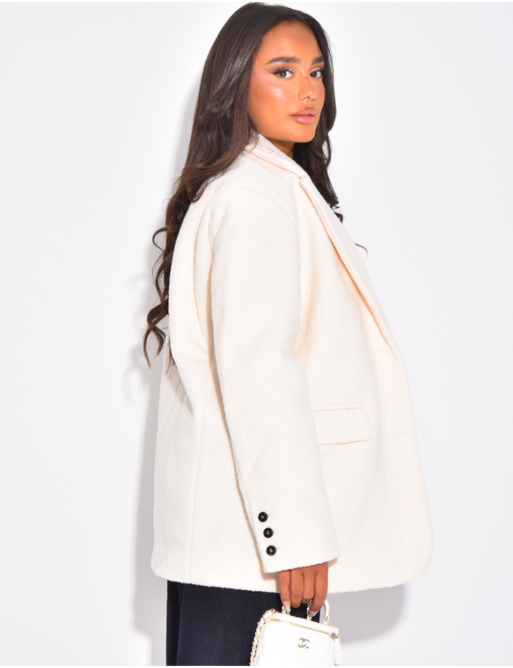 Oversized blazer in premium curly wool