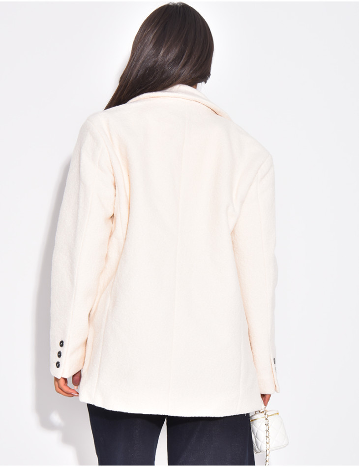 Oversized blazer in premium curly wool