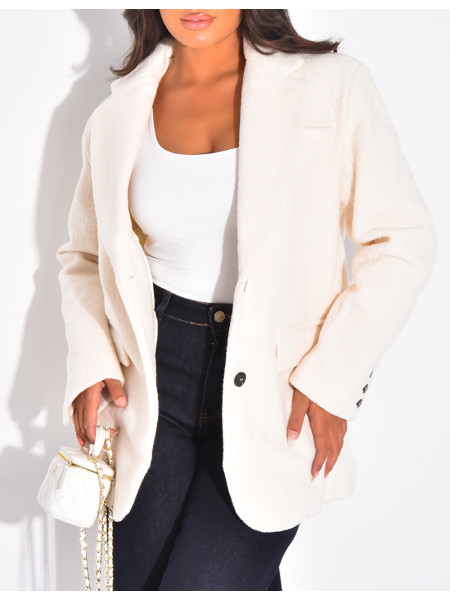 Oversized blazer in premium curly wool