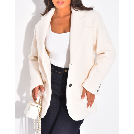 Oversized blazer in premium curly wool