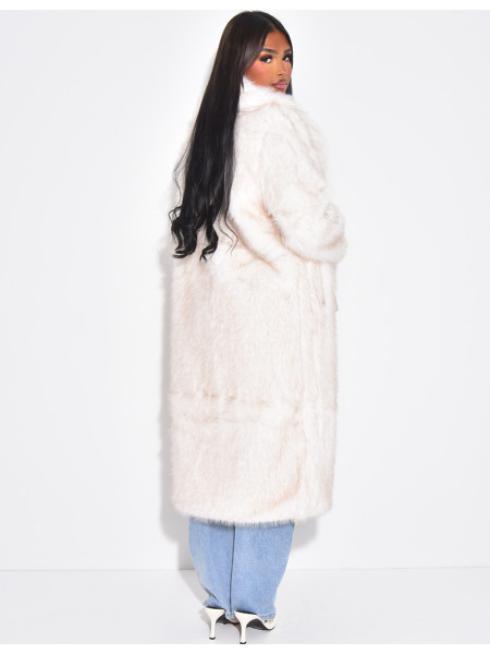 Manteau oversize à fourrure premium