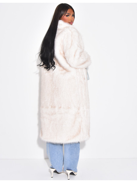 Manteau oversize à fourrure premium