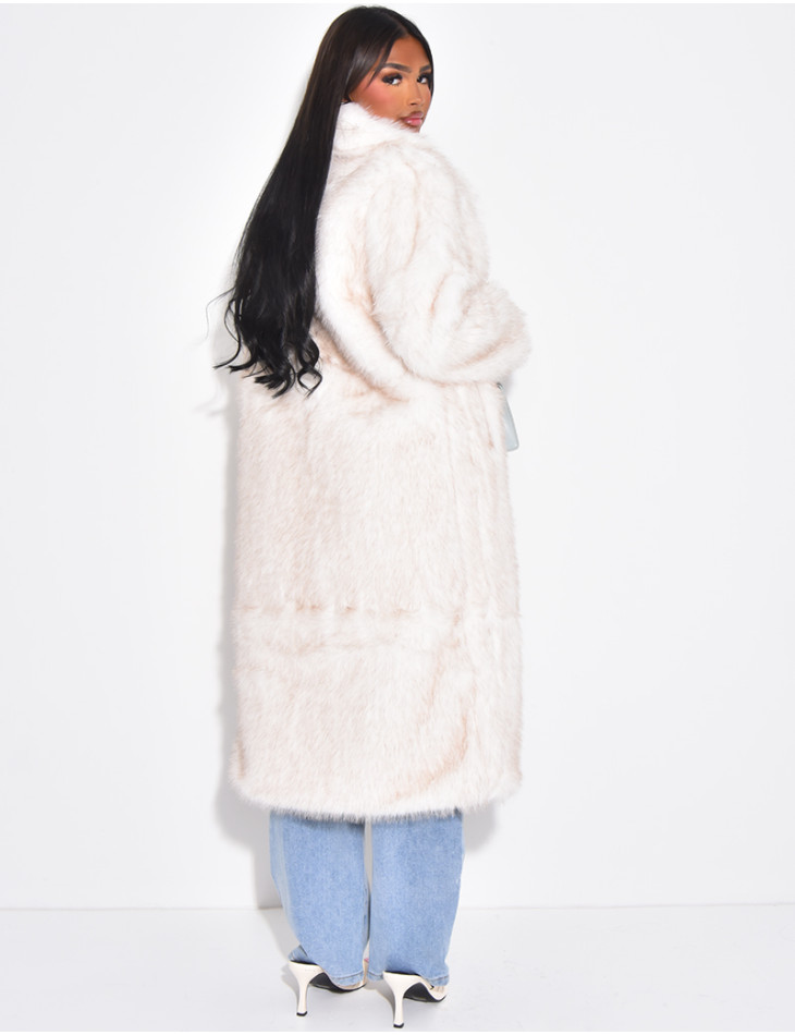 Manteau oversize à fourrure premium