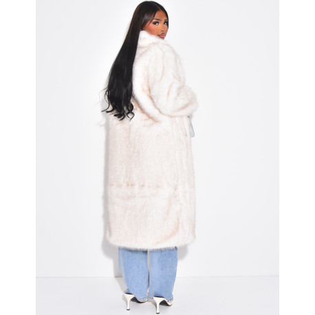 Manteau oversize à fourrure premium