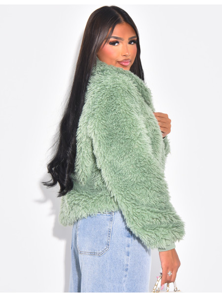 Short coat with fluffy fur