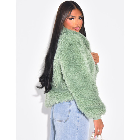 Short coat with fluffy fur