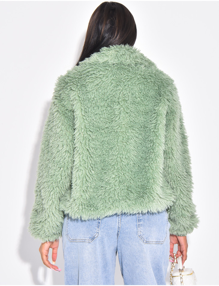 Short coat with fluffy fur