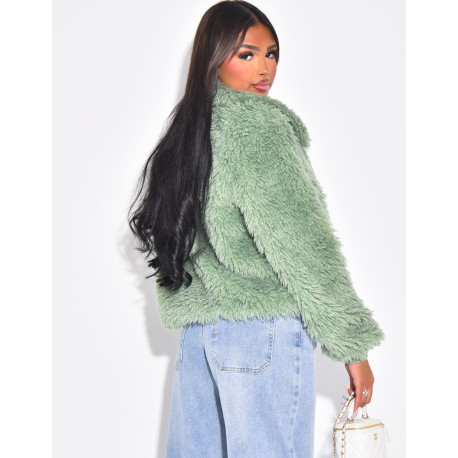 Short coat with fluffy fur