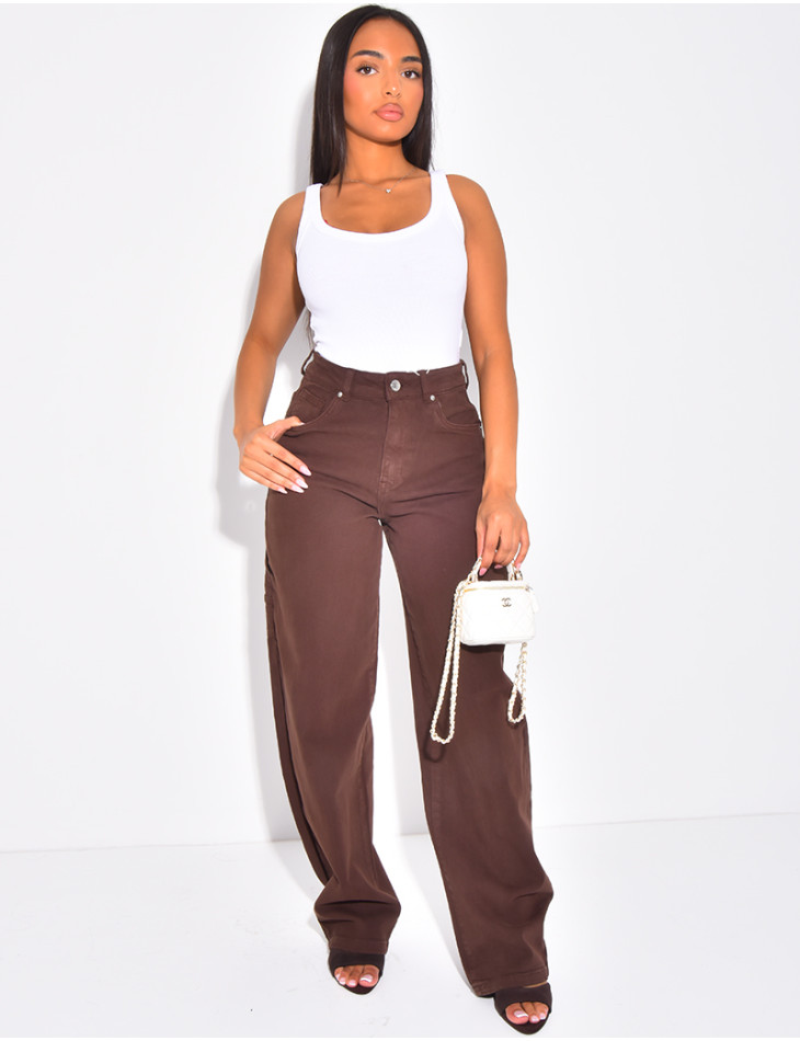 Mid-rise balloon jeans