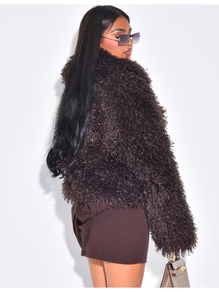 Short coat with fluffy fur