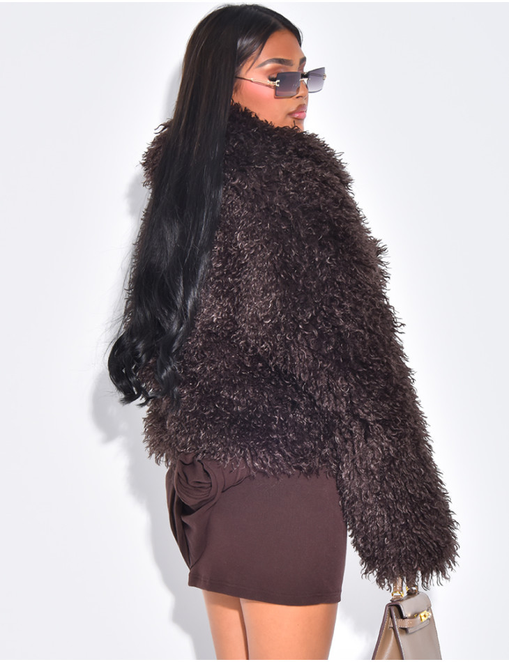 Short coat with fluffy fur