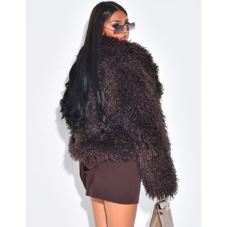 Short coat with fluffy fur