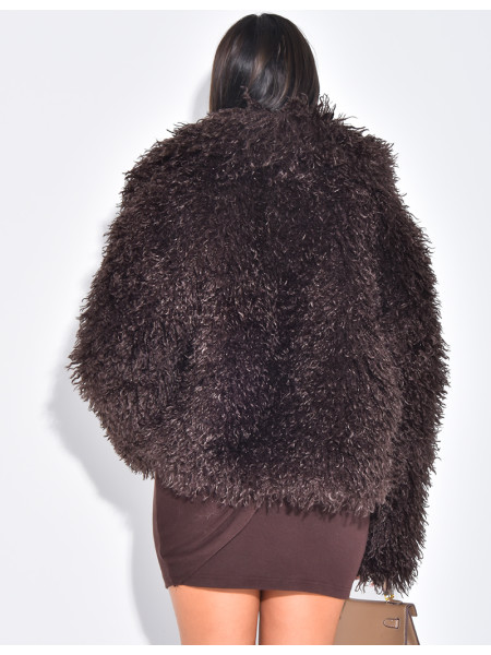 Short coat with fluffy fur