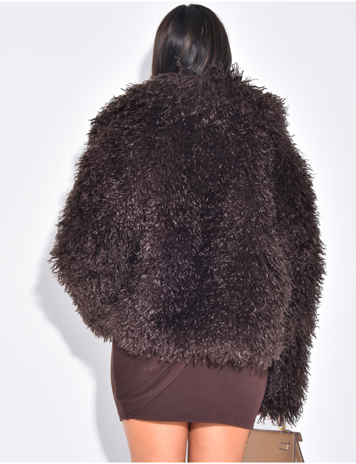 Short coat with fluffy fur