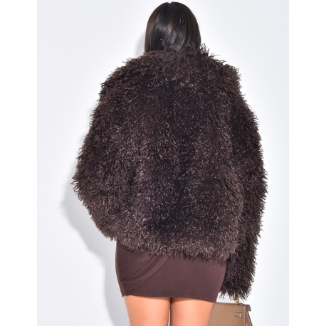 Short coat with fluffy fur