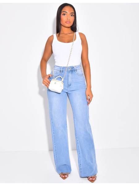 Jeans large bleu