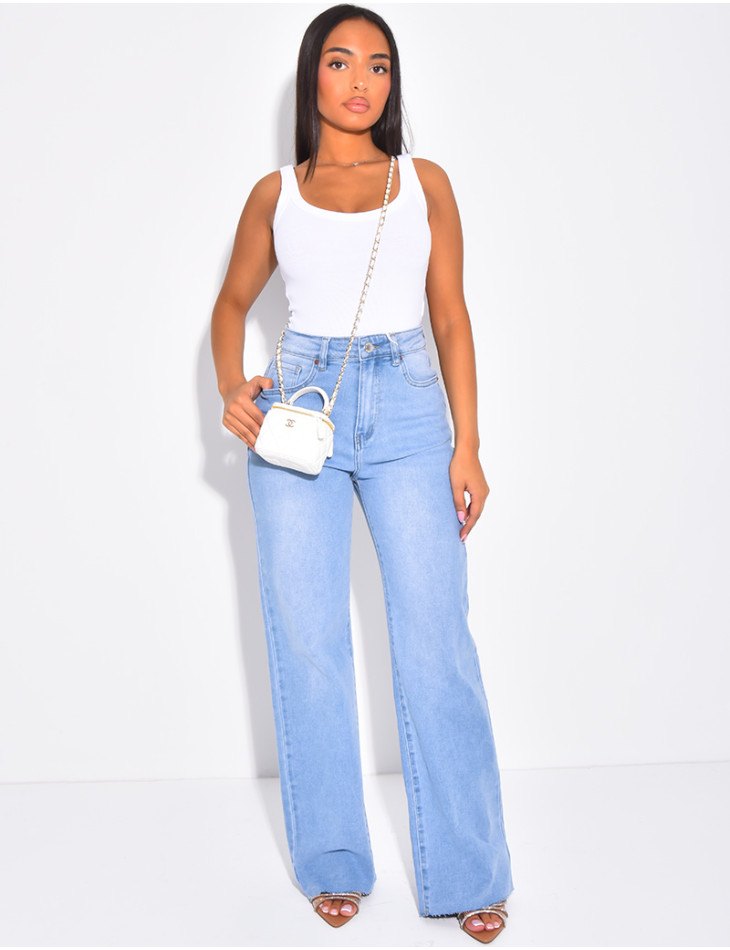 Jeans large bleu