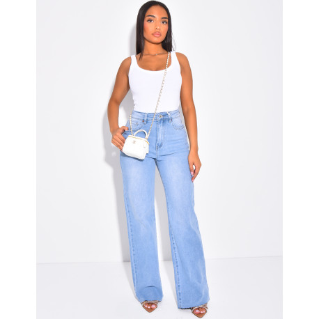 Jeans large bleu