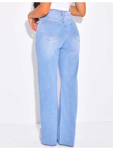 Jeans large bleu