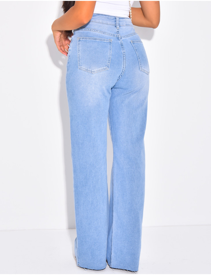 Jeans large bleu
