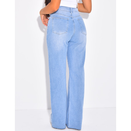 Jeans large bleu