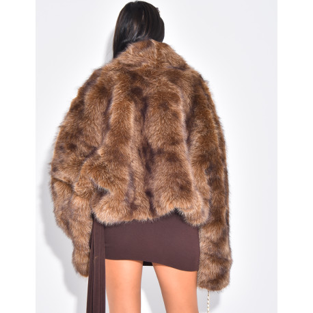 Veste en fausse fourrure premium épaisse et fluffy