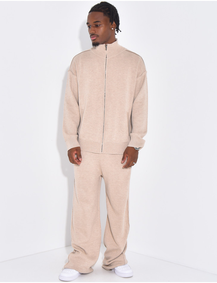 Ensemble gilet et pantalon en maille