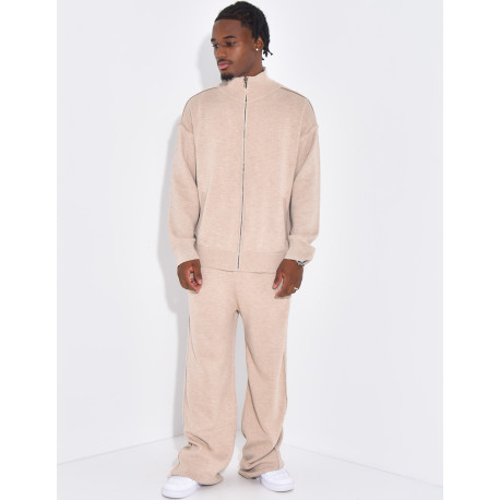 Ensemble gilet et pantalon en maille