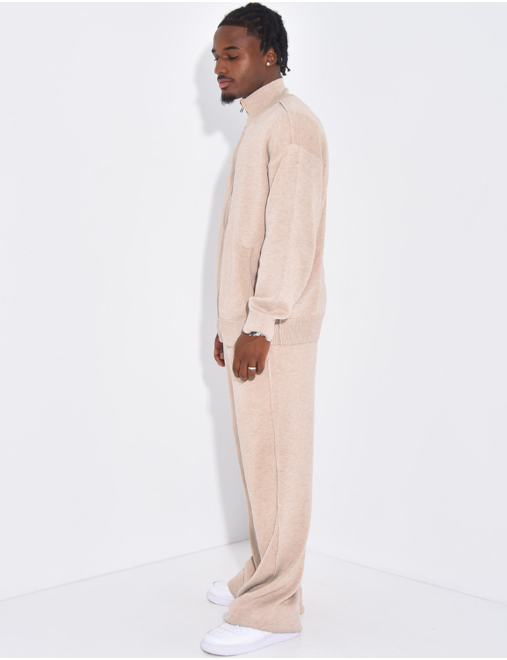 Ensemble gilet et pantalon en maille