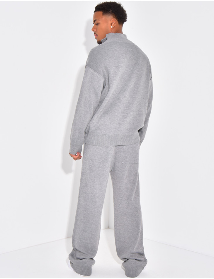 Ensemble gilet et pantalon en maille