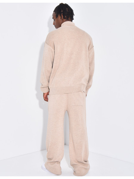 Ensemble gilet et pantalon en maille