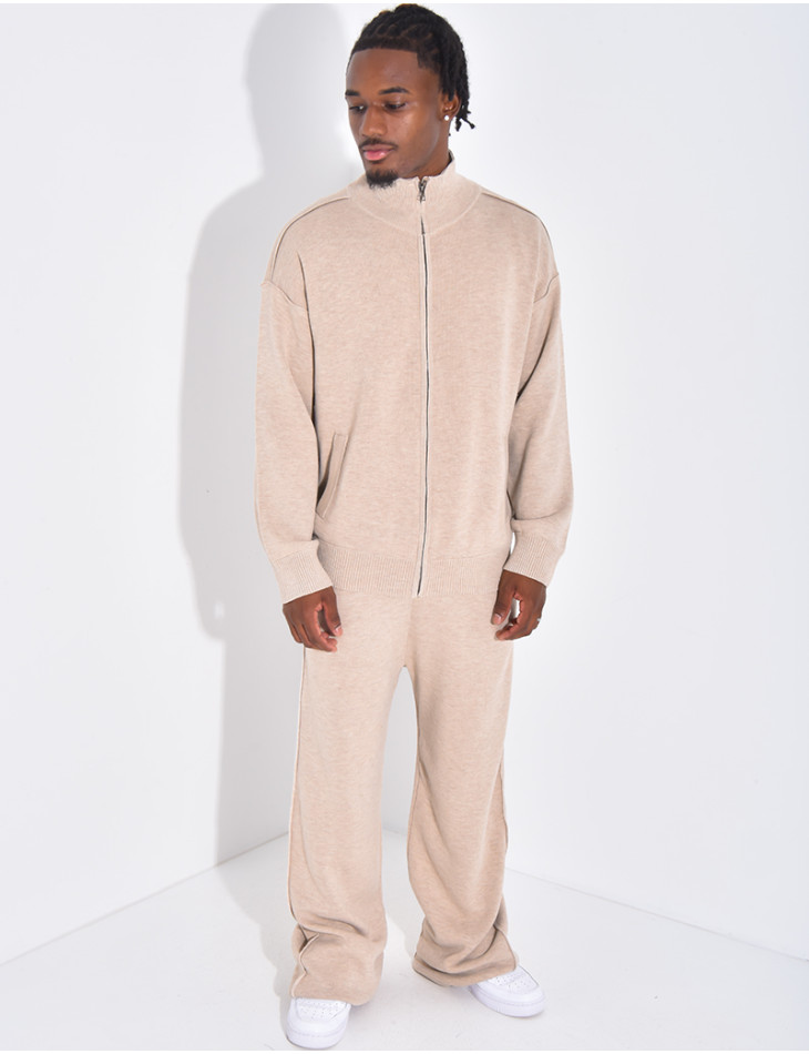 Ensemble gilet et pantalon en maille