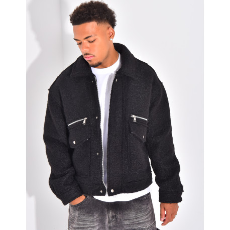 Veste à poches chiné