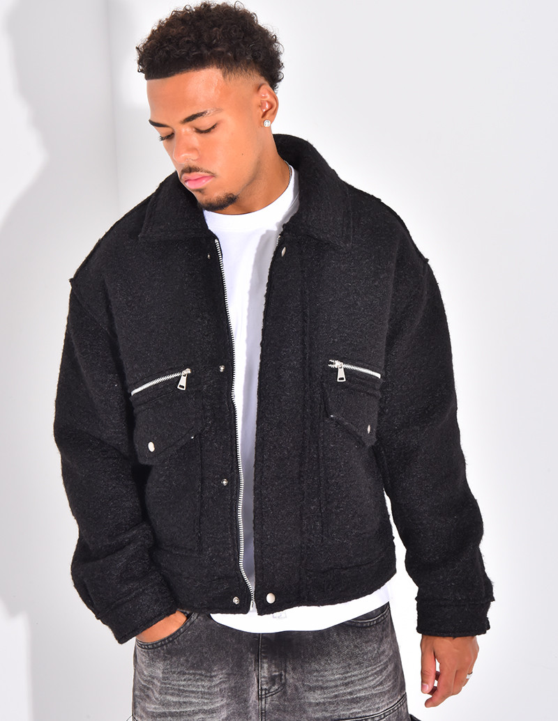 Veste à poches chiné