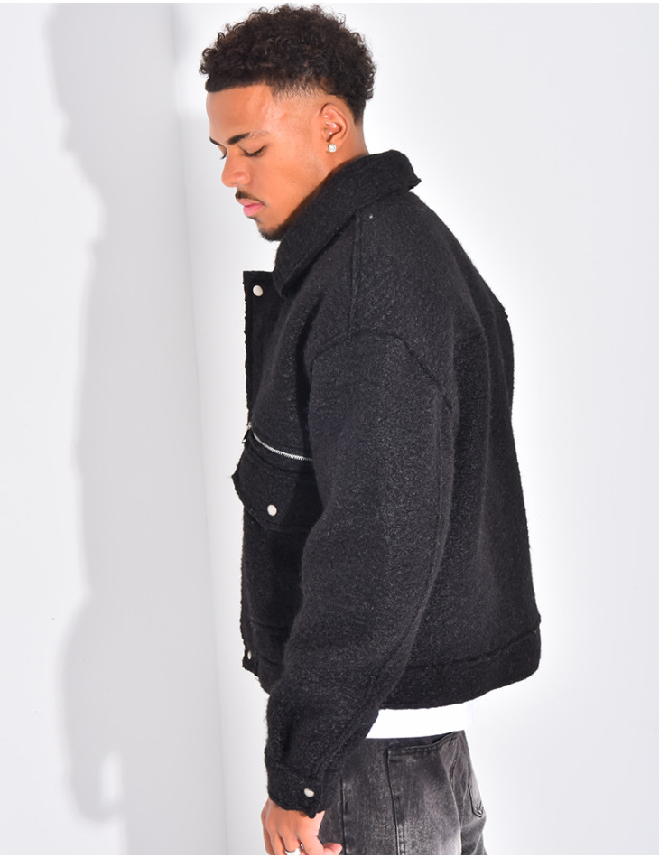 Veste à poches chiné