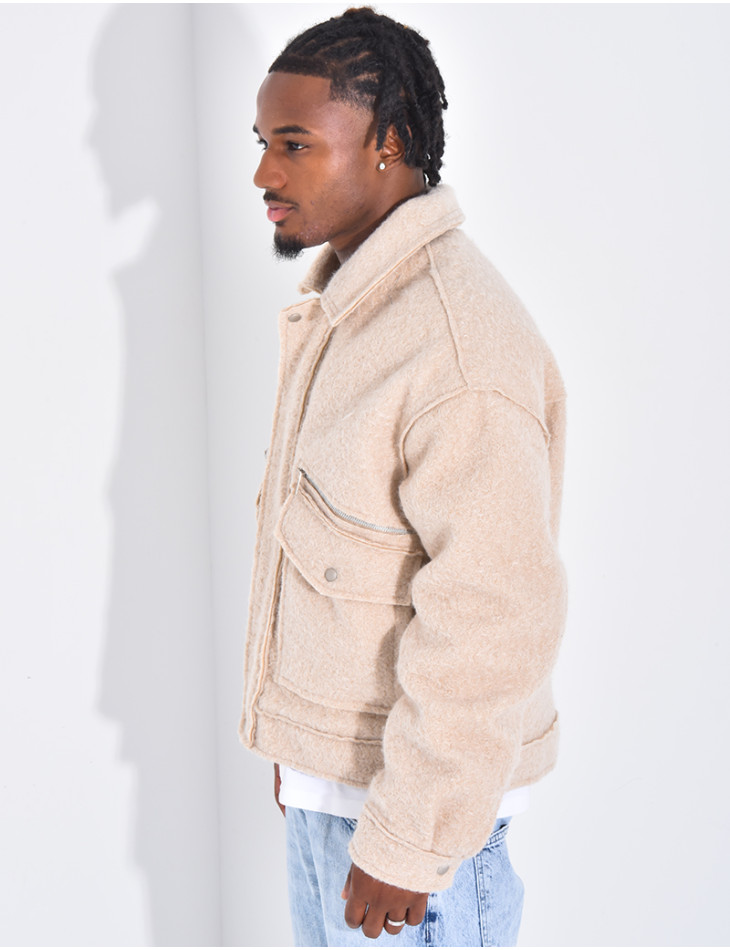 Veste à poches chiné